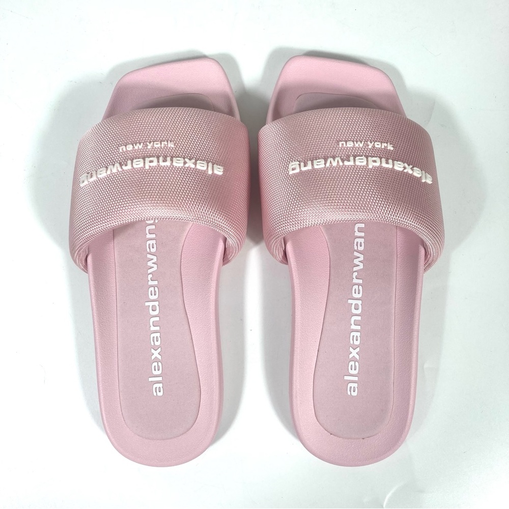 *SOLD* Alexander Wang Logo Pool Slides Light Pink EU 36 37 39 NEW - Picture 3 of 16